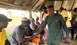 The DCE Exchanging pleasantries with community members